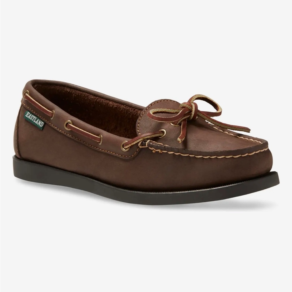 Eastland Yarmouth Brown Leather Tie Boat Shoe Loafers Size 7.5